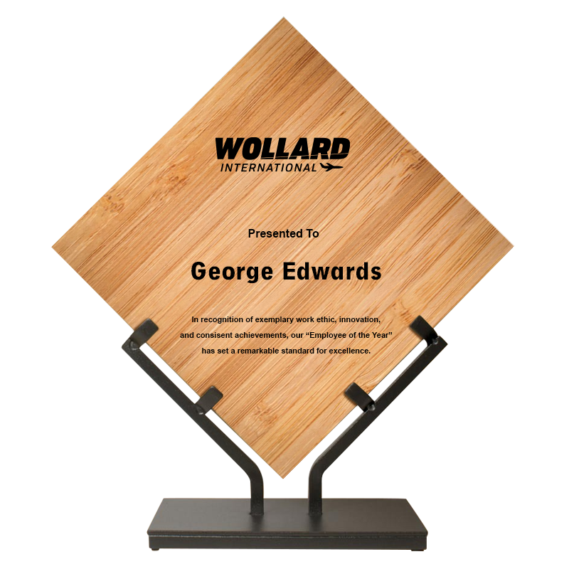 Award - Wollard - Customizable Diamond Bamboo with Iron Stand