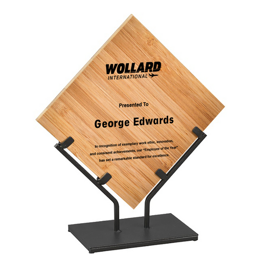 Award - Wollard - Customizable Diamond Bamboo with Iron Stand