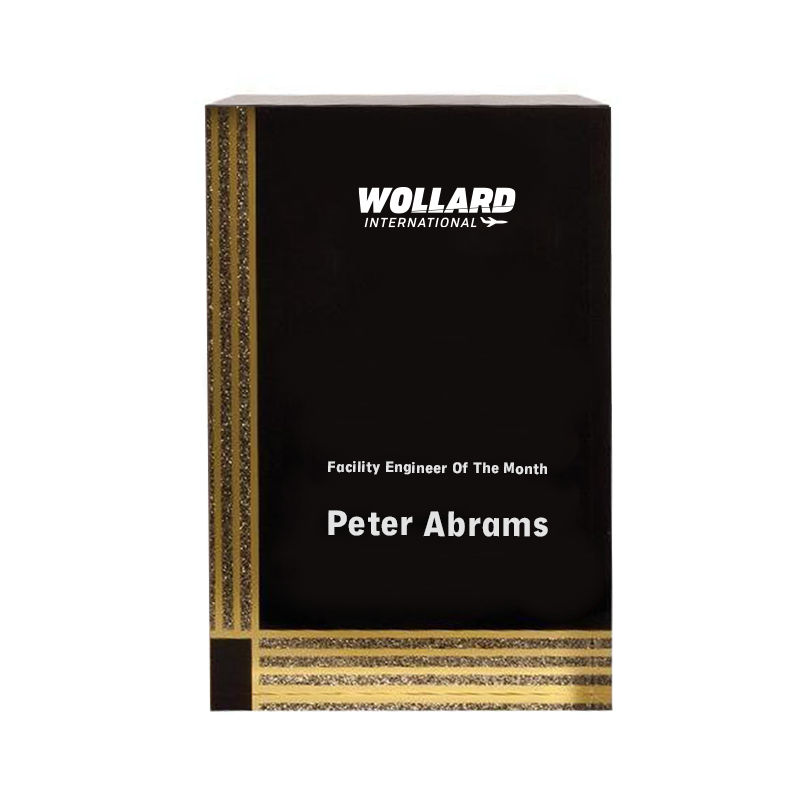 Award - Wollard - Customizable Black Acrylic Rectangle