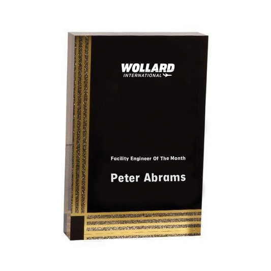 Award - Wollard - Customizable Black Acrylic Rectangle