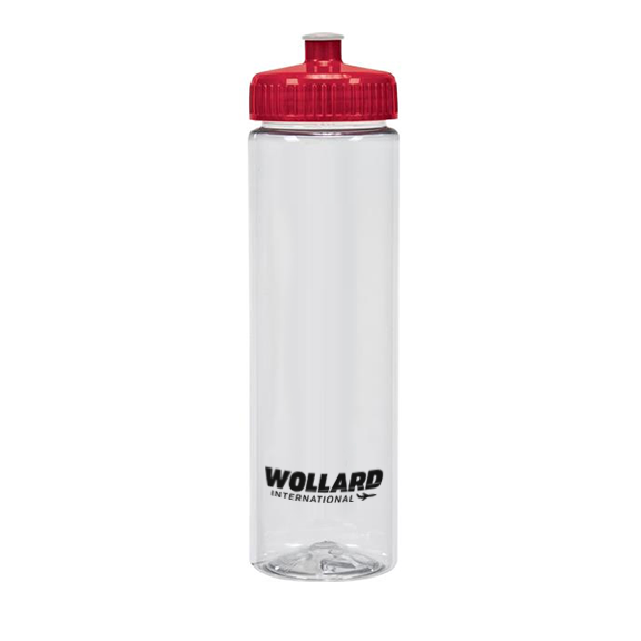 Water Bottle - 24oz Clear with Red Lid