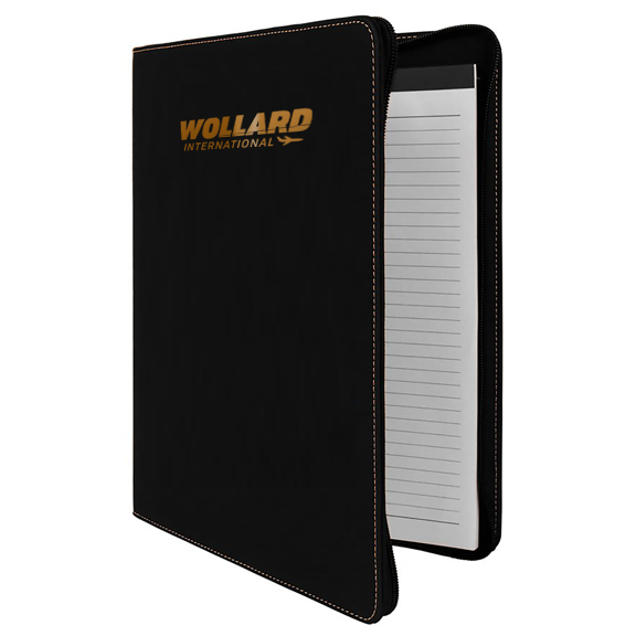 Leather Portfolio Notebook with Zipper