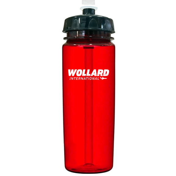 Water Bottle - 20oz Red with Black Lid